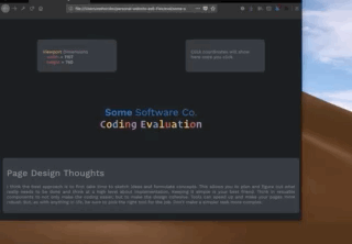 An animation showing the responsiveness of the coding evaluation site